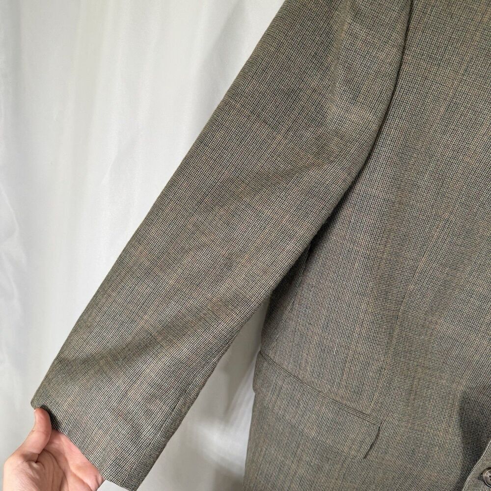 Lauren Ralph Lauren Silk Wool Blazer Men 46R Beige Inside Pockets 3 Button Front - Picture 4 of 12